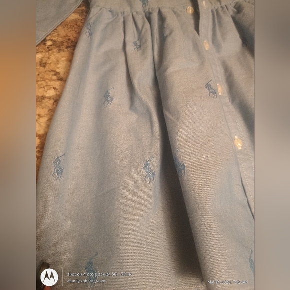 Ralph Lauren Polo Girls Pony Print Dress Denim Size 5 New - Picture 4 of 5